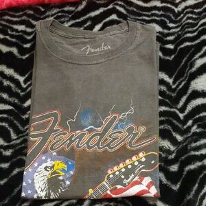 Fender Charcoal Graphic Tee with Eagle and Guitar S
